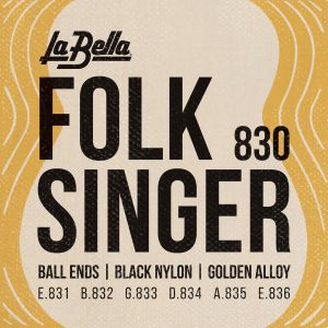 La Bella Jeu Classique Folksinger Nylon noir
