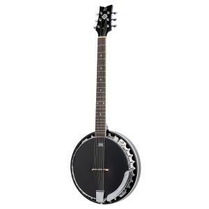 Ortega Banjo 6 Cordes OBJ 356 Electro, Noir Gaucher