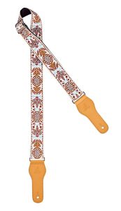 Ortega Courroie Guitare Coton Blanc