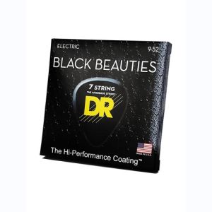DR Black Beauties Cordes Guitare Électrique 7 Cordes Light 9-52