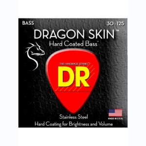 DR Dragon Skin Clear Coated Cordes Basse 6 Cordes Medium 30-125