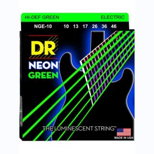 DR Hi-Def Neon Green Cordes Guitare Électrique Medium 10-46