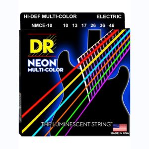 DR Hi-Def Neon Multi-Color Cordes Guitare Électrique Medium 10-46