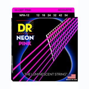 DR Hi-Def Neon Pink Cordes Acoustique Light 12-54