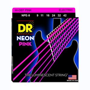 DR Hi-Def Neon Pink Cordes Guitare Électrique Light 9-42