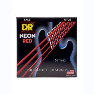 DR Hi-Def Neon Red Cordes Basse 5 Cordes Medium 45-125
