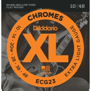 D'Addario Chromes ECG23 Extra Light 10-48 filet plat