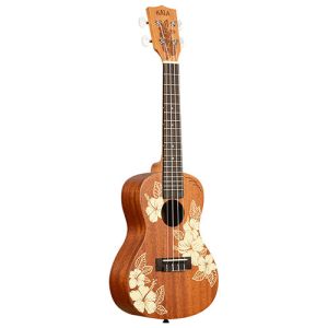Kala Maori Hibiscus Mahogany Concert motif voyage