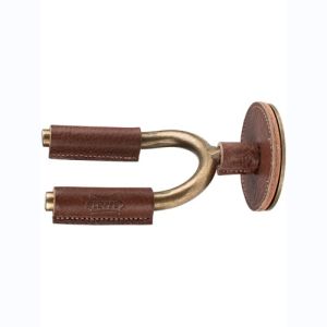 Levy's Stand mural en fer forgé laiton avec protections en cuir marrons