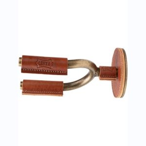 Levy's Stand mural en fer forgé laiton avec protections en cuir tan