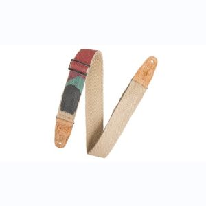 Levy's Sangle vegan en chanvre avec embout en liège renforcé Design 003