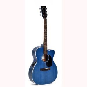 Ditson by Sigma Folk 000C-10E-TBL Bleu Satiné 