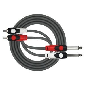 Cable Patch Kirlin 2Xrca-2Xjack 1M Noir