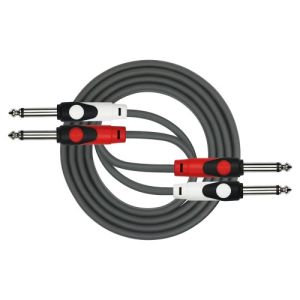 Cable Patch Kirlin 2Xjack 3M Noir
