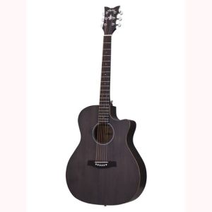Schecter Acoustique Deluxe pan coupé Satin See Thru Black