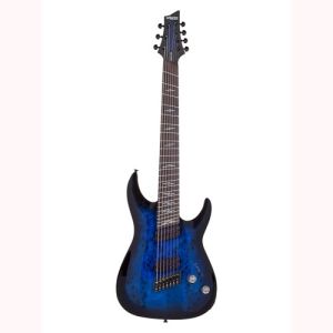 Schecter Omen Elite 7 Multi-scale See Thru Blue Burst