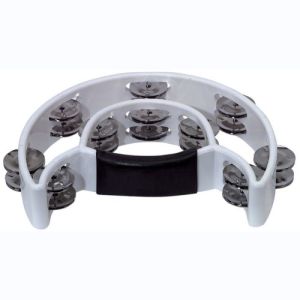 GEWA Tambourin Demi lune 20 cymbalettes  Blanc