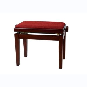 GEWA Banquette Piano DeLuxe Acajou mat Cdt 2 Assise bordeaux