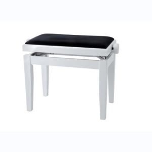 GEWA Banquette Piano DeLuxe Blanc mat Cdt 2 Assise noire