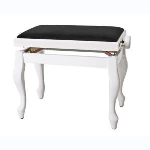GEWA Banquette Piano Deluxe Classic Cdt 2 Blanc brillant