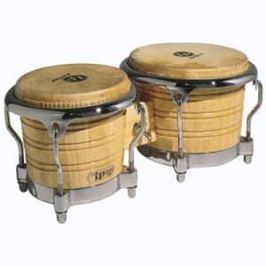 Latin Percussion Bongos Generation II bois LP201AX-2DW Dark Wood, Chrome HW